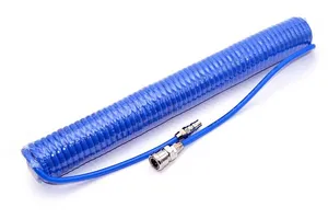 Пневмотрубка спиральная полиуретановая PU95 8х5 мм L 9 м (10 атм, голубая) Китай  #1