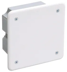 Коробка распаячная СП 92х92х45 КМ41021 для полых стен (с саморезами метал. лапки. с крышкой) IEK UKG11-092-092-040-M #1