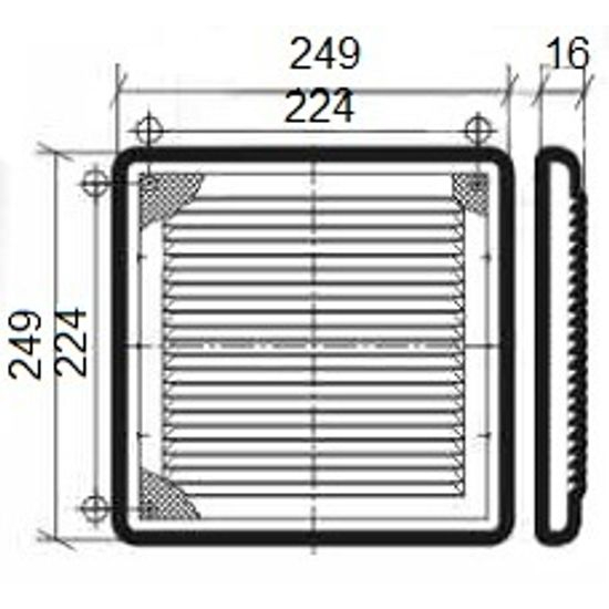 Решетка вентиляционная пластиковая 250х250 разъем Эра 2525Р #3
