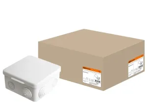 Распаячная коробка ОП 100х100х55мм, крышка, IP54, 8вх. TDM
