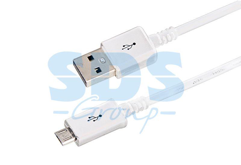 Кабель USB microUSB длинный штекер 1м бел. Rexant 18-4269-20 #1