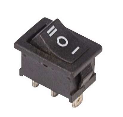 Выключатель клавишный 250В 6А (3с) ON-OFF-ON черн. с нейтралью Mini (RWB-205 SC-768) Rexant 36-2145 #1