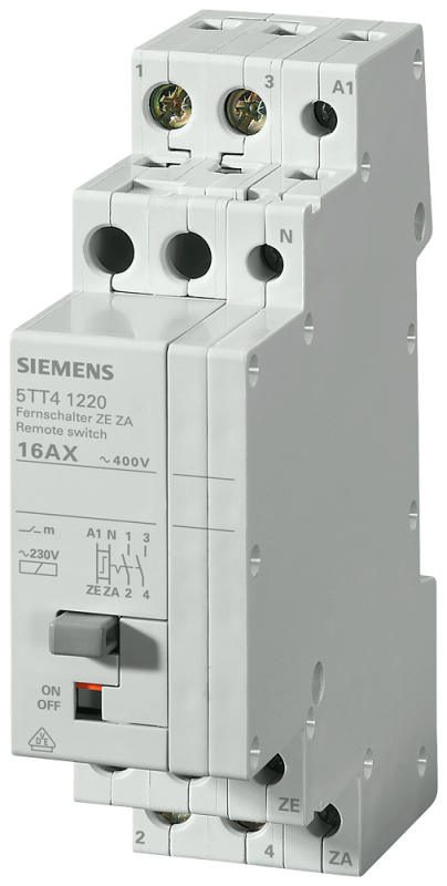 Выключатель дистанционный 2НО с функцией центрального on-off AC 230400В 16А контроль AC 24В Siemens 5TT41222 #1