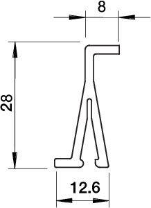 Перегородка разделительная H40 для кабель-канала 2371 40 (дл.2м) OBO 6023096 #1
