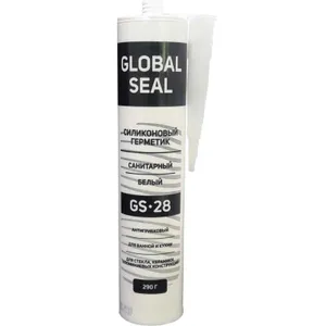 Герметик силиконовый санитарный GS28 290гр белый GlobalSeal #1