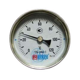 Термометр биметаллический ТБ63 120С Дк63 L=40 G1/2" осевой Метер #1