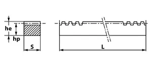 Рейка зубчатая прямозубая: 22x22, L=1000 мм, M=4 CR37100