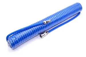 Пневмотрубка спиральная полиуретановая PU95 10х6.5 мм L 9 м (10 атм, голубая) Китай  #1