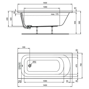Ванна акриловая SIMPLICITY 160х70 без комплекта Ideal Standard W004301 #4