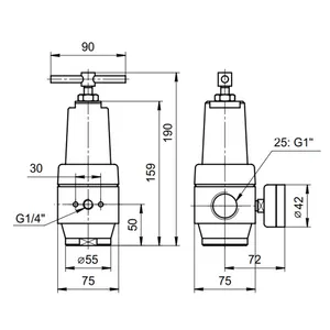 Регулятор давления в комплекте с манометром RH (QTYH-25, SA-RH-25), G1, 40 Бар #2