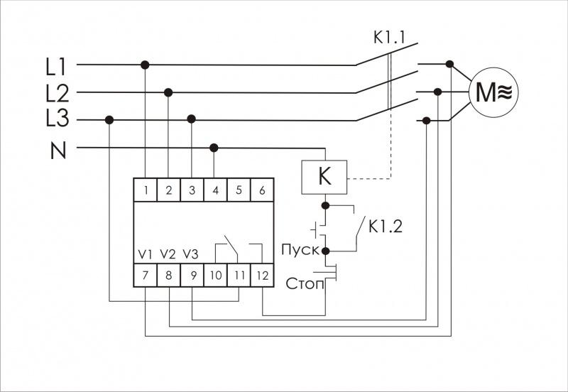 Реле контроля наличия фаз CZF-332 (монтаж на DIN-рейке 35мм; регулировка порога отключения; 3х400/230+N 8А 1P IP20) F&F EA04.003.004 #1
