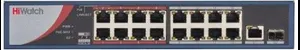 Коммутатор DS-S1816P(B) 16х100Мбит 1G 1SFP 16PoE 135Вт неуправляемый HiWatch 1429245