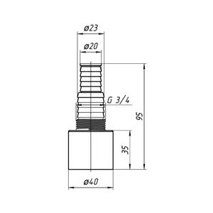 Отвод (штуцер) для стиральной машины D=40мм 20/23 АНИ Пласт M160 #2