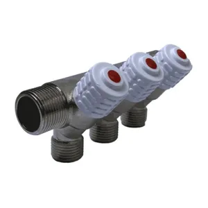 Коллектор латунный клапан регулируемый 3/4" м/р 2в 1/2" н/р Пензапромарматура 004022013