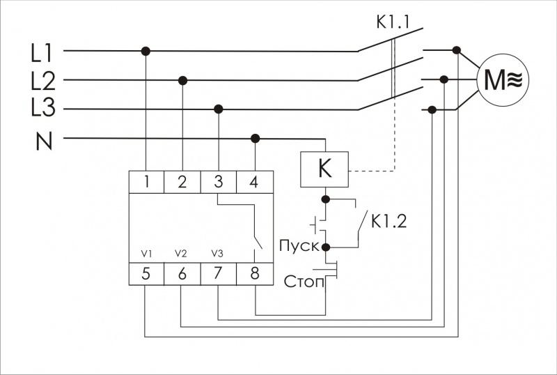 Реле контроля наличия фаз CZF-2B (монтаж на DIN-рейке 35мм 3х400/230+N 8А 1Z IP20) F&F EA04.003.002 #1