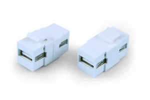 Вставка KJ1-USB-A2-WH формата Keystone Jack с прох. адапт. USB 2.0 (Type A) ROHS бел. Hyperline 247122