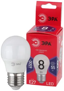 Лампа светодиодная RED LINE LED P45-8W-865-E27 R 8Вт P45 шар 6500К холод. бел. E27 Эра Б0045359 #1