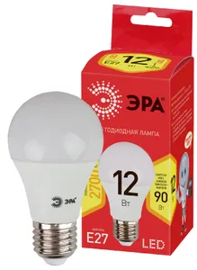 Лампы СВЕТОДИОДНЫЕ ЭКО ECO LED A60-12W-827-E27  ЭРА (диод, груша, 12Вт, тепл, E27) #1