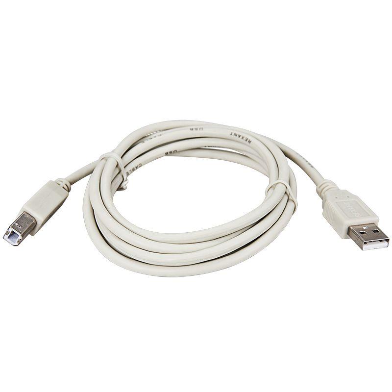 Шнур USB 2.0 (USB А-USB В) 1.8м бел. Rexant 18-1104 #1