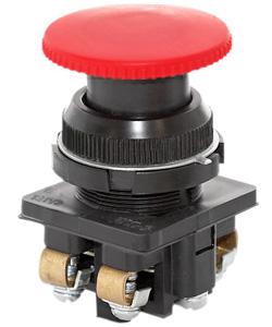 Выключатель кнопочный КЕ-191 У2 исп.3 красн. 2р гриб без фиксации IP54 10А 660В Электротехник ET513160 #1