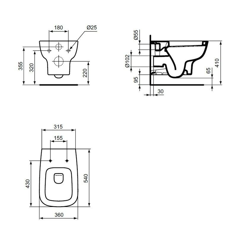 Унитаз подвесной Esedra без сиденья Ideal Standard T281401 . #3