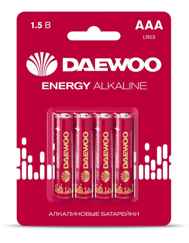 Элемент питания алкалиновый AAA/LR03 1.5В Energy Alkaline 2021 BL-4 (уп.4шт) DAEWOO 5029903 #1