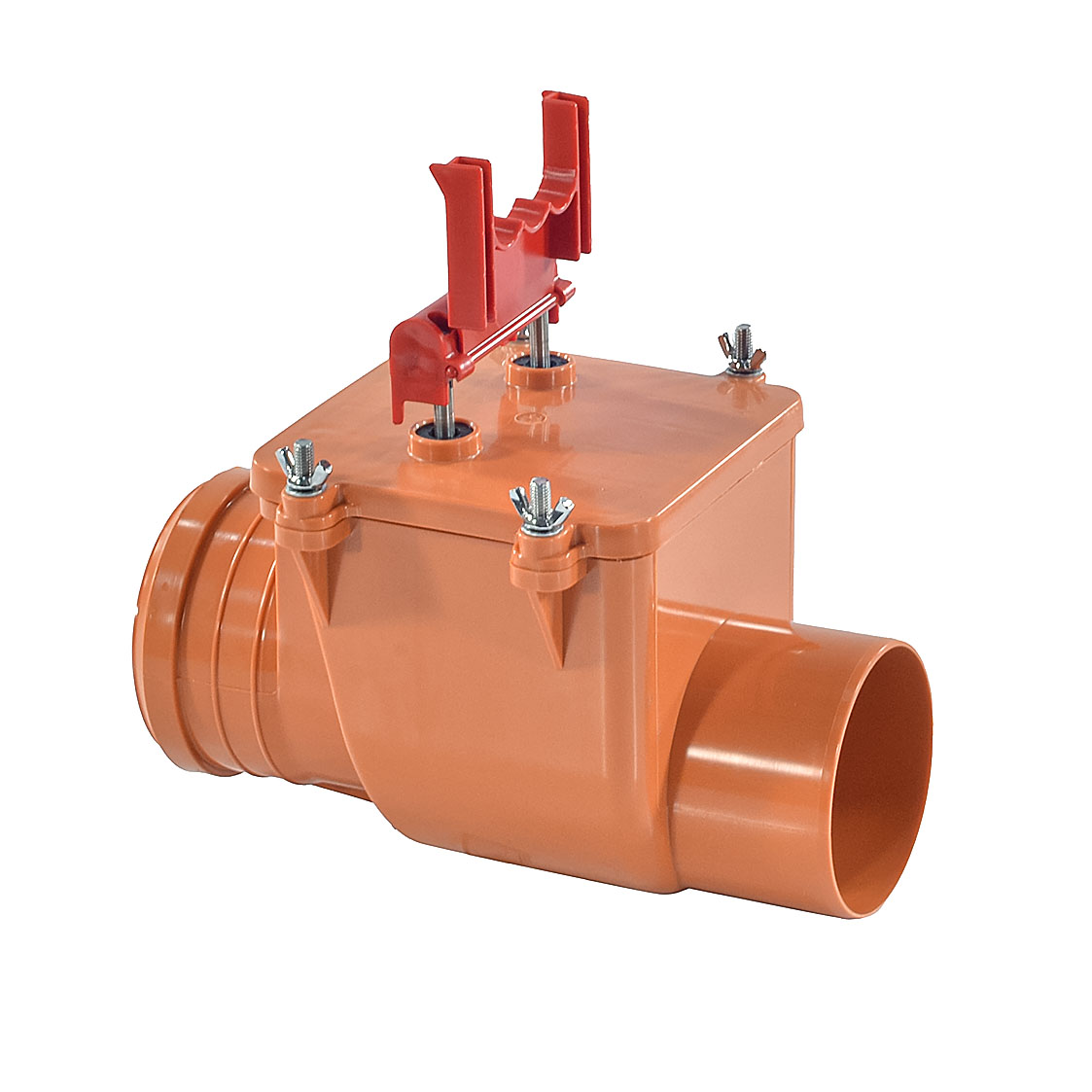 Клапан PP-H обратный канализационный коричневый для НПВХ и PP-H Дн 110 б/нап в/к #2