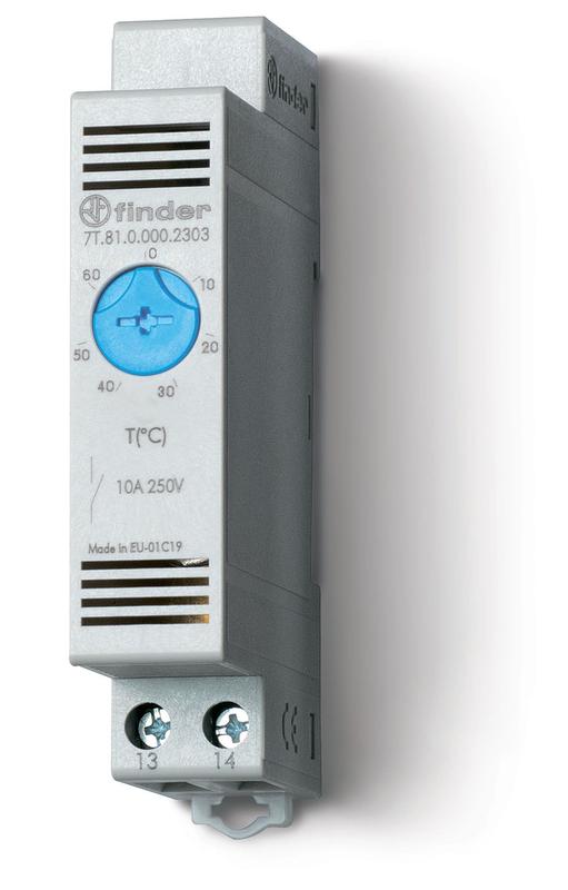 Термостат щитовой для включения охлаждения диапазон температур -20… + 40град. С 1NO 10А модульный 17.5мм IP20 FINDER 7T8100002301 #1