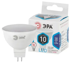Лампа светодиодная Эра LED MR16-10W-840-GU5.3 (диод, софит, 10Вт, нейтр, GU5.3) #1
