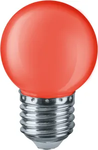 Лампа светодиодная 71 827 NLL-G45-1-230-R-E27 1Вт шар E27 220-240В красн. Navigator 71827
