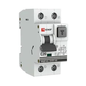 Выключатель автоматический дифференциального тока C 20А 30мА тип A 6кА АВДТ-63 (электрон.) PROxima EKF DA63-20-30e #1