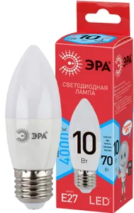 Лампа светодиодная Эра ECO LED B35-10W-840-E27 (диод, свеча, 10Вт, нейтр, E27) #1