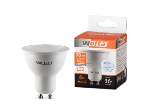 Лампа LED WOLTA PAR16  8Вт 700лм GU10 4000К   1/50 #1