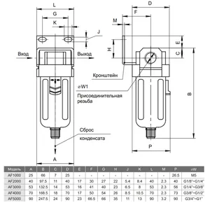 Фильтр сжатого воздуха AF3000-03, G3/8 #2