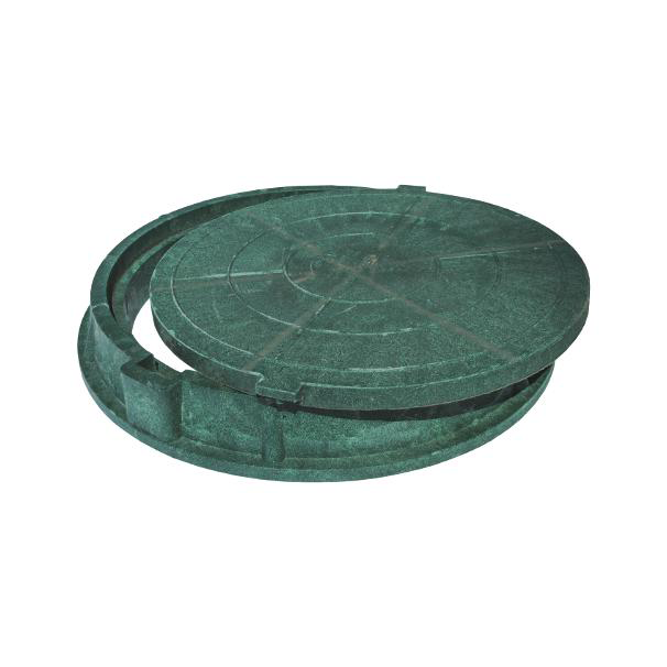 Люк полимер (легкий) зелёный круглый 760х630 h=90мм 30кН Сантехкомплект #1