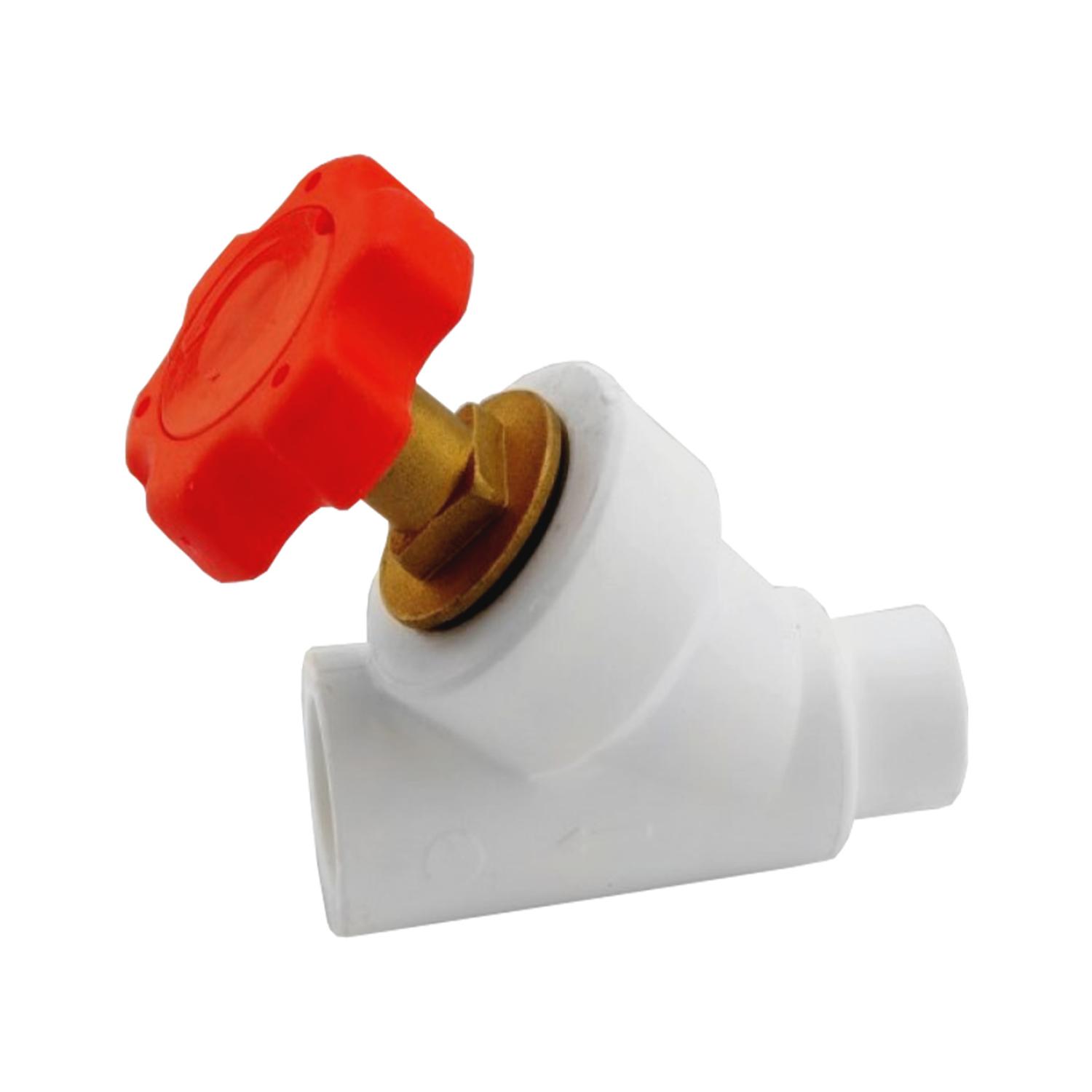 Клапан PP-R (полипропиленовый) белый запорный Дн20х45гр внутр/наруж пайка VALFEX 10173020 #1