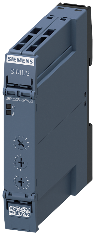 Реле времени многофункциональное пп выход 13 функций 15 диапазонов уставок времени (1 3 10 30 100) (с/мин/ч) 12…240В AC/DC (AC при 50/60Гц) индикация светодиодами пруж. клеммы вставной Siemens 3RP25052CW30 #1